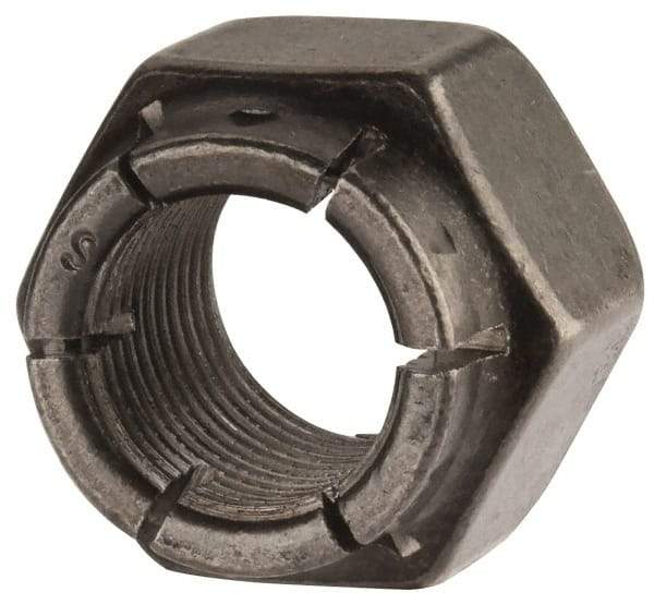 Flex-Loc - 5/8-18 UNJF Grade 2 Hex Lock Nut with Expanding Flex Top - 15/16" Width Across Flats, Uncoated, Meets Military Specifications - Best Tool & Supply