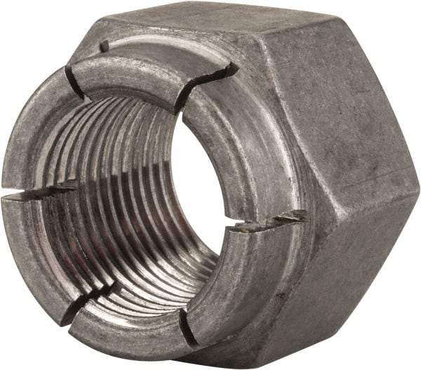 Flex-Loc - 7/8-14 UNF Grade 2 Hex Lock Nut with Expanding Flex Top - 1-1/4" Width Across Flats, 1" High, Uncoated - Best Tool & Supply