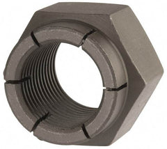 Flex-Loc - 1-12 UNJF Grade 2 Hex Lock Nut with Expanding Flex Top - 1-7/16" Width Across Flats, Uncoated, Meets Military Specifications - Best Tool & Supply