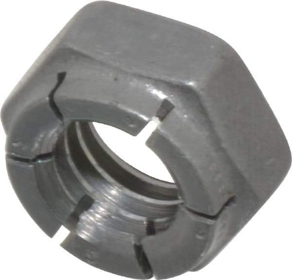 Flex-Loc - 3/8-16 UNC Grade 2 Hex Lock Nut with Expanding Flex Top - 9/32" High, Uncoated, Meets Military Specifications - Best Tool & Supply