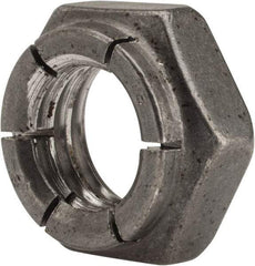 Flex-Loc - 1/2-13 UNC Grade 2 Hex Lock Nut with Expanding Flex Top - 21/64" High, Uncoated, Meets Military Specifications - Best Tool & Supply