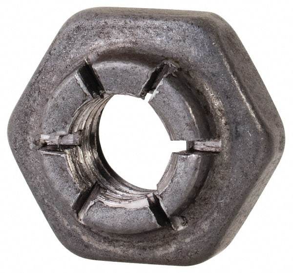 Flex-Loc - #10-32 UNJF Grade 2 Hex Lock Nut with Expanding Flex Top - 3/16" High, Uncoated, Meets Military Specifications - Best Tool & Supply