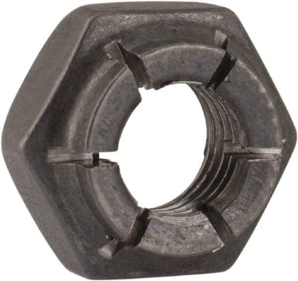 Flex-Loc - 1/4-28 UNJF Grade 2 Hex Lock Nut with Expanding Flex Top - 7/32" High, Uncoated, Meets Military Specifications - Best Tool & Supply