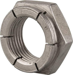 Flex-Loc - 1-12 UNJF Grade 2 Hex Lock Nut with Expanding Flex Top - 1-7/16" Width Across Flats, Uncoated, Meets Military Specifications - Best Tool & Supply