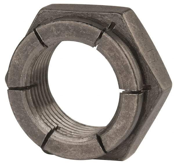 Flex-Loc - 1-14 UNJS Grade 2 Hex Lock Nut with Expanding Flex Top - 1-7/16" Width Across Flats, Uncoated, Meets Military Specifications - Best Tool & Supply