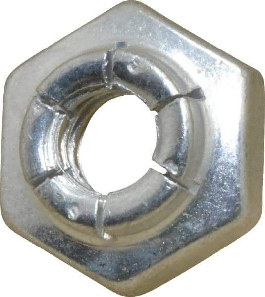 Flex-Loc - 1/4-20 UNC Grade 2 Heavy Hex Lock Nut with Expanding Flex Top - 7/32" High, Cadmium-Plated Finish, Meets Military Specifications - Best Tool & Supply