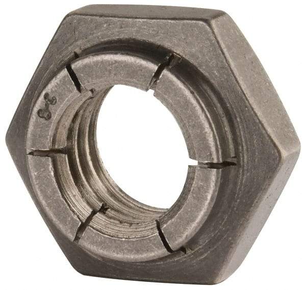 Flex-Loc - 1/2-13 UNC 18-8 Heavy Hex Lock Nut with Expanding Flex Top - Uncoated, Meets Military Specifications - Best Tool & Supply