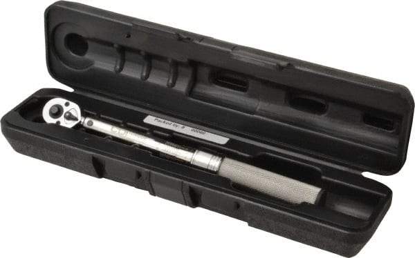 CDI - 1/4" Drive Micrometer Torque Wrench - 2.8 N/m to 15 N/m Torque, 10-5/32" OAL, 0.12 N/m Graduation, Ratcheting with Reverse Lever Head - Best Tool & Supply