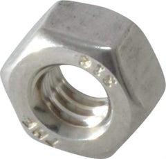 Value Collection - 1/4-20 UNC Stainless Steel Right Hand Hex Nut - 7/16" Across Flats, 7/32" High, Uncoated - Best Tool & Supply