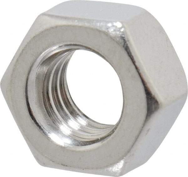 Value Collection - 5/16-18 UNC Stainless Steel Right Hand Hex Nut - 1/2" Across Flats, 17/64" High, Uncoated - Best Tool & Supply