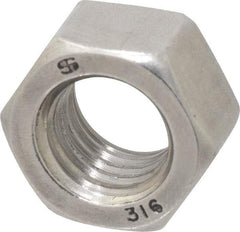 Value Collection - 5/8-11 UNC Stainless Steel Right Hand Hex Nut - 15/16" Across Flats, 35/64" High, Uncoated - Best Tool & Supply