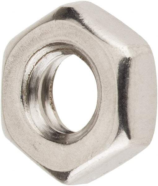 Value Collection - 1/4-20 UNC Stainless Steel Right Hand Hex Jam Nut - 7/16" Across Flats, 5/32" High, Uncoated - Best Tool & Supply