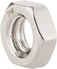 Value Collection - 5/16-18 UNC Stainless Steel Right Hand Hex Jam Nut - 1/2" Across Flats, 3/16" High, Uncoated - Best Tool & Supply