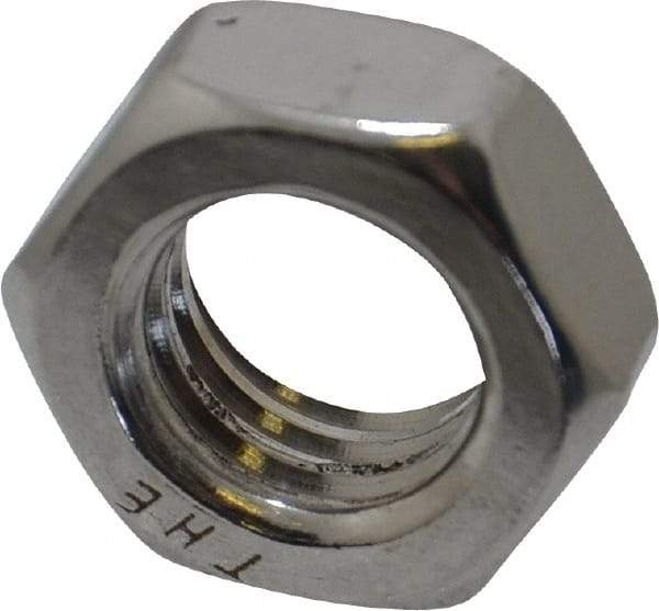 Value Collection - 1/2-13 UNC Stainless Steel Right Hand Hex Jam Nut - 3/4" Across Flats, 5/16" High, Uncoated - Best Tool & Supply