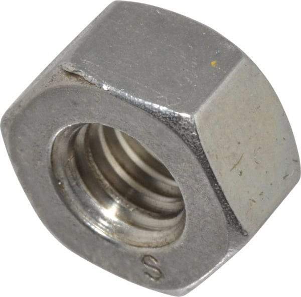 Value Collection - 5/16-18 UNC Stainless Steel Right Hand Heavy Hex Nut - 9/16" Across Flats, 19/64" High, Uncoated - Best Tool & Supply