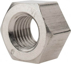 Value Collection - 1-8 UNC Stainless Steel Right Hand Heavy Hex Nut - 1-5/8" Across Flats, 63/64" High, Uncoated - Best Tool & Supply