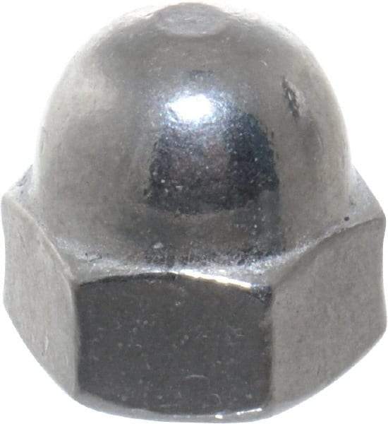 Value Collection - #10-24 UNC, 3/8" Width Across Flats, Uncoated, Stainless Steel Acorn Nut - 9/32" Overall Height, Grade 18-8 - Best Tool & Supply