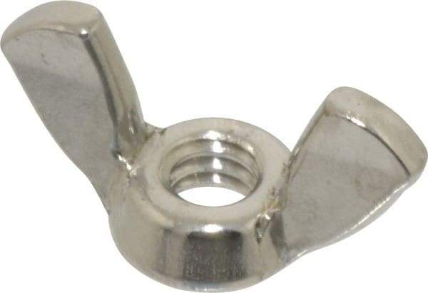 Value Collection - 1/4-20 UNC, Stainless Steel Standard Wing Nut - Grade 18-8, 1.1" Wing Span, 0.57" Wing Span - Best Tool & Supply