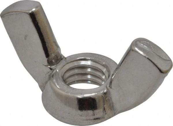 Value Collection - 3/8-16 UNC, Stainless Steel Standard Wing Nut - Grade 18-8, 1.44" Wing Span, 0.79" Wing Span - Best Tool & Supply