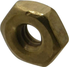 Value Collection - #6-32 UNC Brass Right Hand Machine Screw Hex Nut - 5/16" Across Flats, 7/64" High, Uncoated - Best Tool & Supply