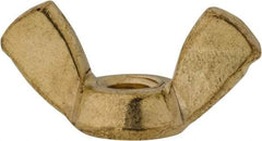 Value Collection - #10-24 UNC, Brass Standard Wing Nut - 0.91" Wing Span, 0.47" Wing Span - Best Tool & Supply