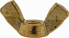 Value Collection - #10-32 UNF, Brass Standard Wing Nut - 0.91" Wing Span, 0.47" Wing Span - Best Tool & Supply