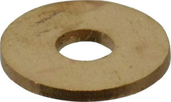 Value Collection - #4 Screw, Brass Standard Flat Washer - 0.12" ID x 1/4" OD, 0.025" Thick, Plain Finish - Best Tool & Supply