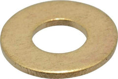 Value Collection - #8 Screw, Brass Standard Flat Washer - 0.172" ID x 3/8" OD, 0.032" Thick, Plain Finish - Best Tool & Supply