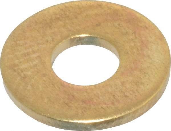 Value Collection - #8 Screw, Brass Standard Flat Washer - 0.172" ID x 7/16" OD, 0.036" Thick, Plain Finish - Best Tool & Supply