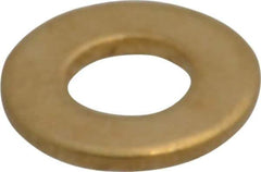 Value Collection - #10 Screw, Brass Standard Flat Washer - 0.2" ID x 7/16" OD, 0.036" Thick, Plain Finish - Best Tool & Supply