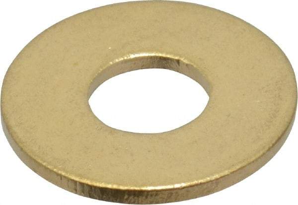 Value Collection - #10 Screw, Brass Standard Flat Washer - 0.2" ID x 1/2" OD, 0.04" Thick, Plain Finish - Best Tool & Supply