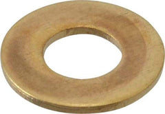 Value Collection - #14 Screw, Brass Standard Flat Washer - 0.26" ID x 9/16" OD, 0.04" Thick, Plain Finish - Best Tool & Supply