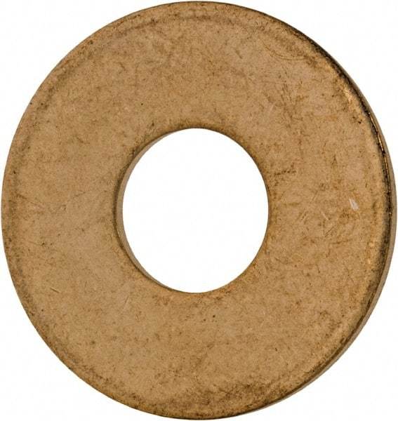 Value Collection - #14 Screw, Brass Standard Flat Washer - 0.26" ID x 11/16" OD, 0.051" Thick, Plain Finish - Best Tool & Supply