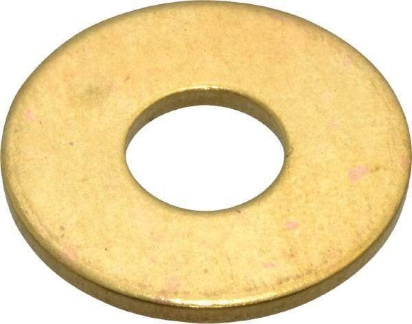 Value Collection - #20 Screw, Brass Standard Flat Washer - 0.339" ID x 7/8" OD, 0.057" Thick, Plain Finish - Best Tool & Supply