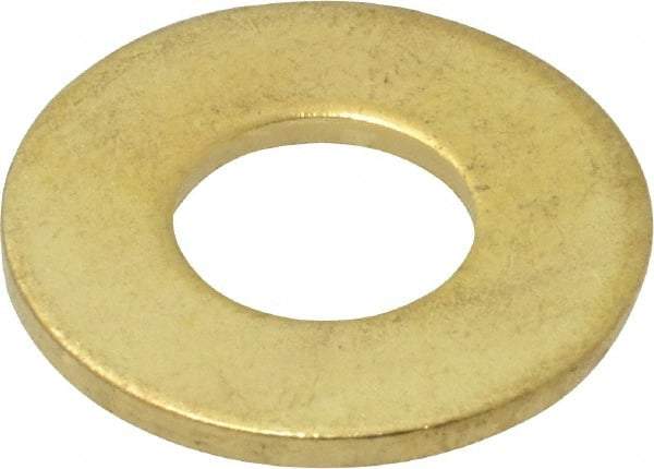 Value Collection - #24 Screw, Brass Standard Flat Washer - 0.386" ID x 7/8" OD, 0.057" Thick, Plain Finish - Best Tool & Supply