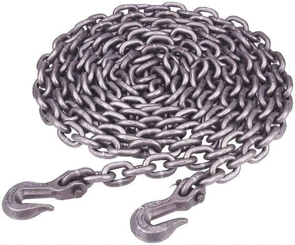 Peerless Chain - 20 Ft. Long, 4700 Lbs. Load Capacity, Carbon Steel Tie Down Chain - 7 Grade, 1.12 Inch Inside Long x 0.5 Inch Inside Wide - Best Tool & Supply