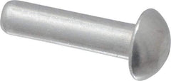 RivetKing - 1/8" Body Diam, Round Uncoated Aluminum Solid Rivet - 1/2" Length Under Head, Grade 1100F - Best Tool & Supply