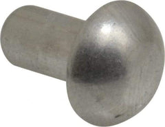 RivetKing - 1/4" Body Diam, Round Uncoated Aluminum Solid Rivet - 1/2" Length Under Head, Grade 1100F - Best Tool & Supply
