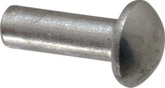 RivetKing - 1/4" Body Diam, Round Aluminum Solid Rivet - 3/4" Length Under Head, Grade 1100F - Best Tool & Supply