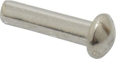 RivetKing - 1/8" Body Diam, Round Uncoated Stainless Steel Solid Rivet - 1/2" Length Under Head, Grade 18-8 - Best Tool & Supply