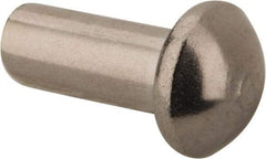 RivetKing - 5/32" Body Diam, Round Stainless Steel Solid Rivet - 3/8" Length Under Head, Grade 18-8 - Best Tool & Supply