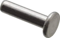 RivetKing - 1/8" Body Diam, Flat Uncoated Aluminum Solid Rivet - 1/2" Length Under Head, Grade 1100F - Best Tool & Supply