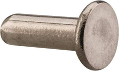 RivetKing - 1/8" Body Diam, Flat Uncoated Stainless Steel Solid Rivet - 3/8" Length Under Head, Grade 18-8 - Best Tool & Supply