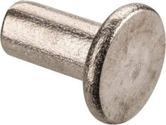 RivetKing - 3/16" Body Diam, Flat Stainless Steel Solid Rivet - 3/8" Length Under Head, Grade 18-8 - Best Tool & Supply