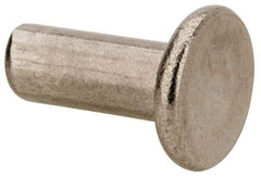 RivetKing - 1/4" Body Diam, Flat Uncoated Stainless Steel Solid Rivet - 5/8" Length Under Head, Grade 18-8 - Best Tool & Supply