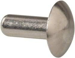 RivetKing - 3/16" Body Diam, Universal Uncoated Aluminum Solid Rivet - 1/2" Length Under Head, Grade 1100F - Best Tool & Supply