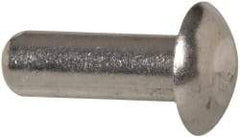 RivetKing - 1/4" Body Diam, Universal Uncoated Aluminum Solid Rivet - 3/4" Length Under Head, Grade 1100F - Best Tool & Supply