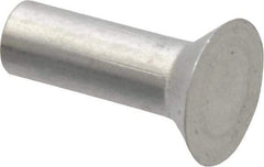 RivetKing - 1/8" Body Diam, Countersunk Uncoated Aluminum Solid Rivet - 3/8" Length Under Head, Grade 1100F, 90° Countersunk Head Angle - Best Tool & Supply