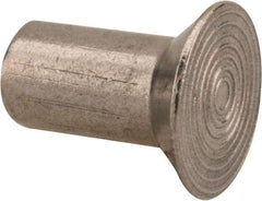 RivetKing - 1/4" Body Diam, Countersunk Uncoated Stainless Steel Solid Rivet - 1/2" Length Under Head, Grade 18-8, 90° Countersunk Head Angle - Best Tool & Supply