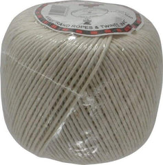 Made in USA - 0.058 Inch Diameter, Cotton Twine Ball - 45 Lbs. Breaking Strength, White, 1,190 Ft. per Lb. - Best Tool & Supply